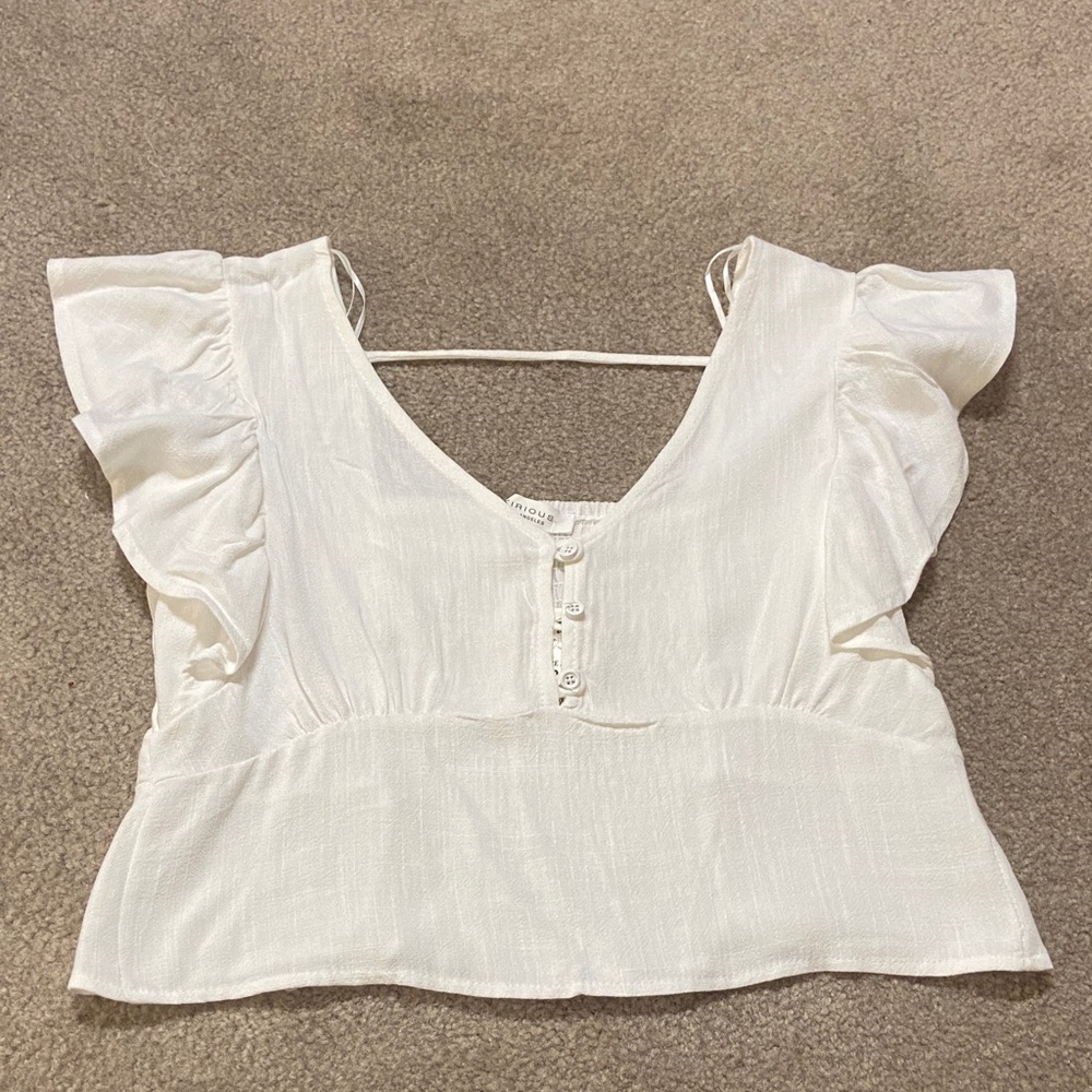 Elegant White Ruffle Blouse